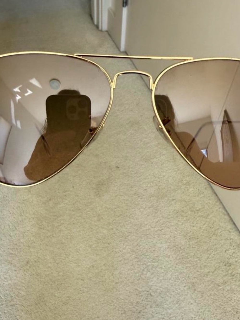 Gold Frame Aviator Sunglasses with Brown Lenses